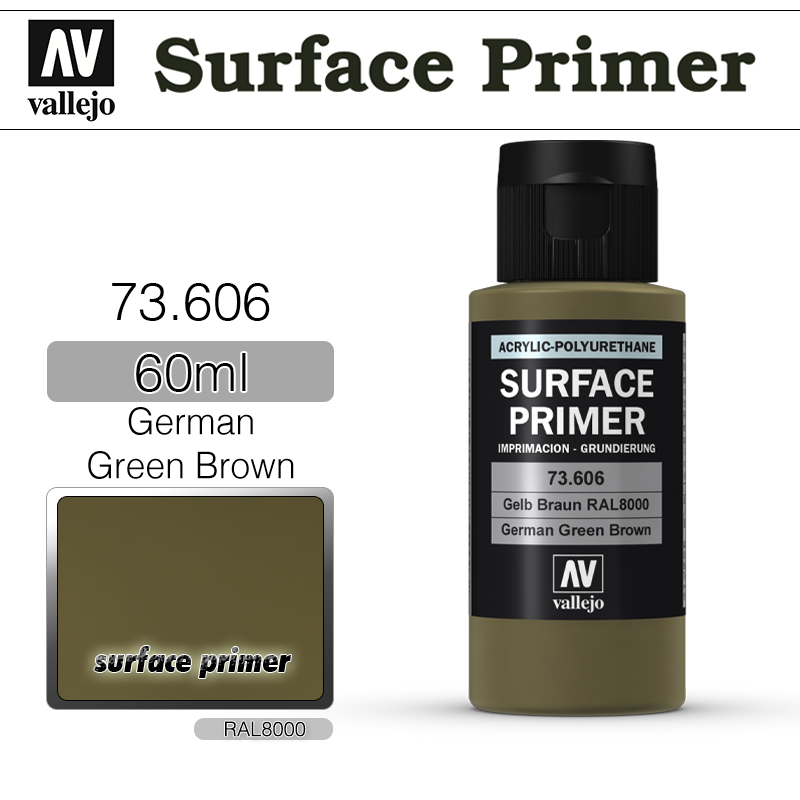 Vallejo Surface Primer _ 73606 _ 60ml _ German Green Brown