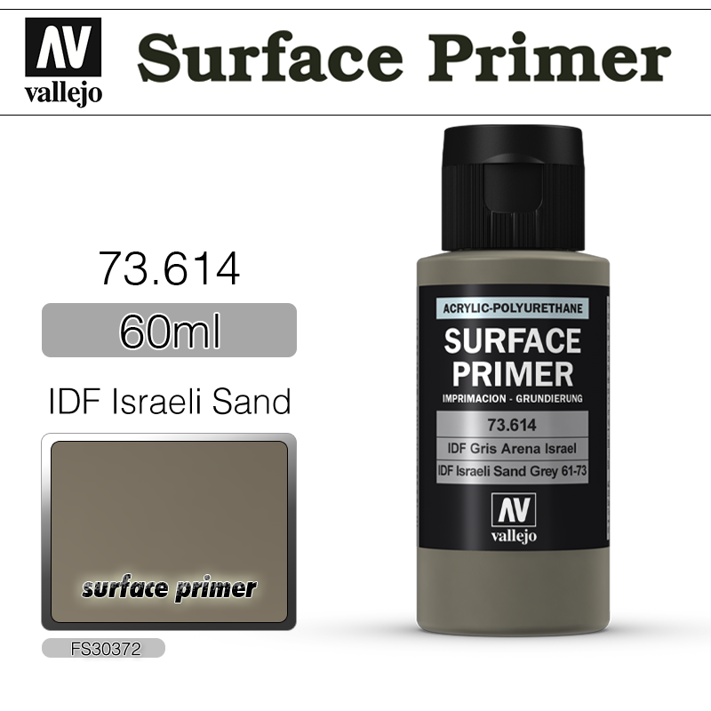 Vallejo Surface Primer _ 73614 _ 60ml _ IDF Israeli Sand Grey 61-73