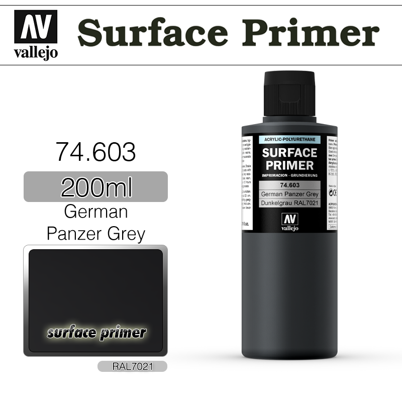 Vallejo Surface Primer _ 74603 _ 200ml _ German Panzer Grey