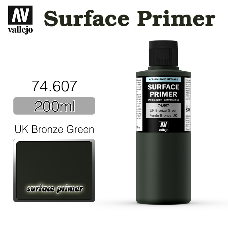 Vallejo Surface Primer _ 74607 _ 200ml _ U.K. Bronze Green