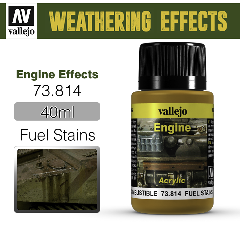 Vallejo Weathering Effects _ 73814 _ Engine Effects _ 40ml _ Fuel Stains