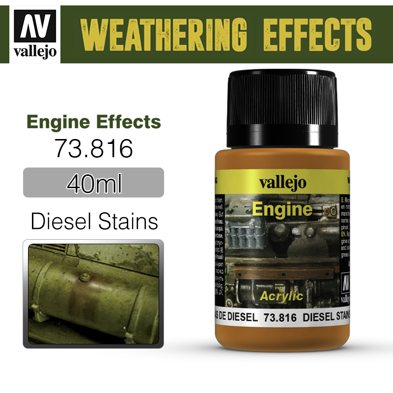 Vallejo Weathering Effects _ 73816 _ Engine Effects _ 40ml _ Diesel Stains