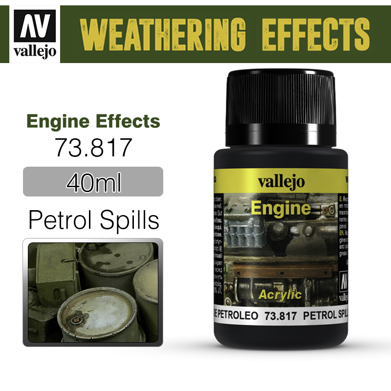 Vallejo Weathering Effects _ 73817 _ Engine Effects _ 40ml _ Petrol Spills