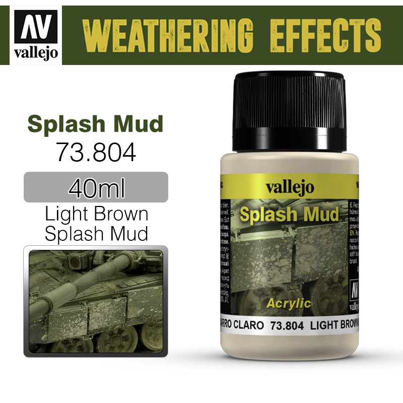 Vallejo Weathering Effects _ 73804 _ Splash Mud _ 40ml _ Light Brown Splash Mud