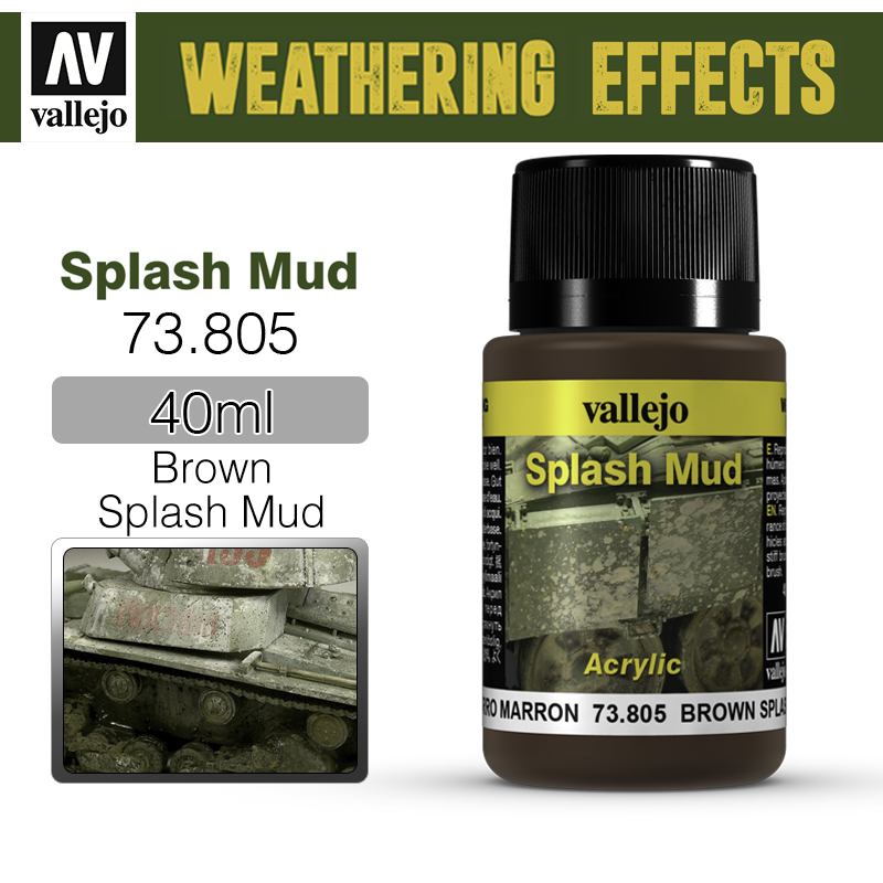 Vallejo Weathering Effects _ 73805 _ Splash Mud _ 40ml _ Brown Splash Mud