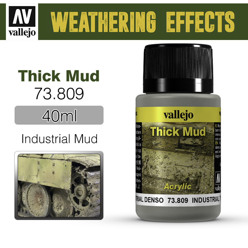 Vallejo Weathering Effects _ 73809 _ Thick Mud _ 40ml _ Industrial Mud
