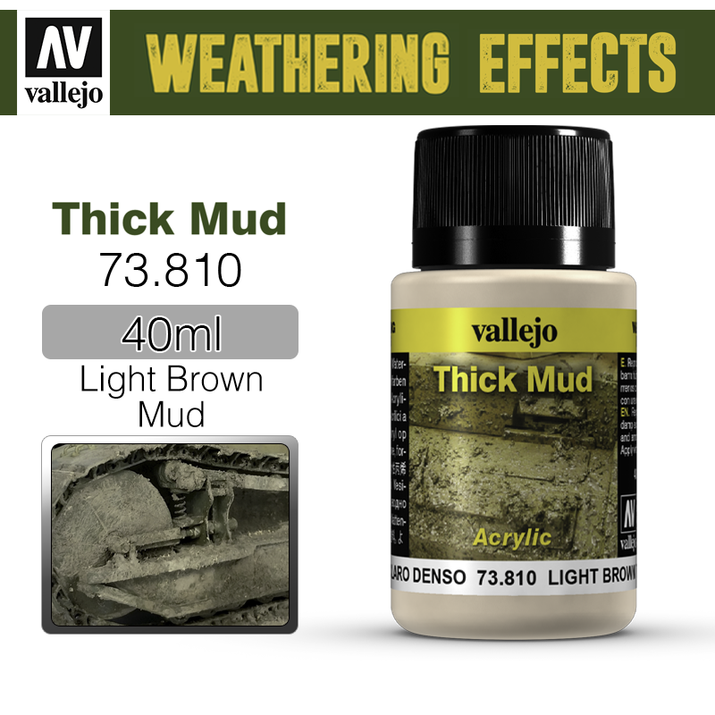 Vallejo Weathering Effects _ 73810 _ Thick Mud _ 40ml _ Light Brown Mud