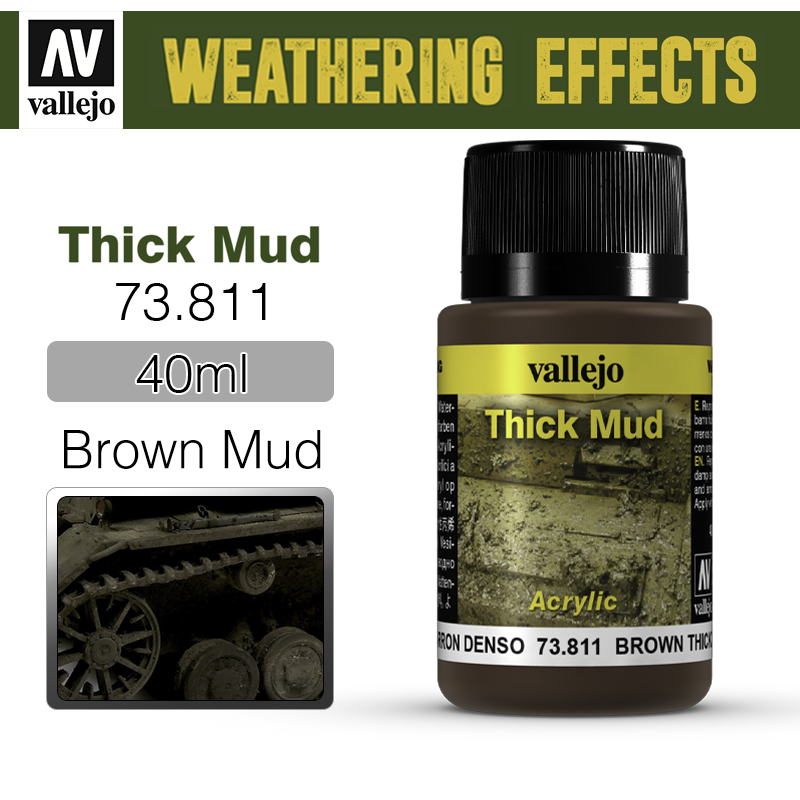 Vallejo Weathering Effects _ 73811 _ Thick Mud _ 40ml _ Brown Mud